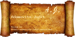 Adamovits Judit névjegykártya